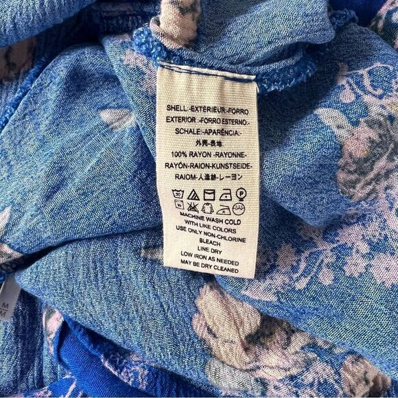 Free People Snap Out Of It Blue Floral Cutout Flowy Mini Dress - Picture 11 of 13